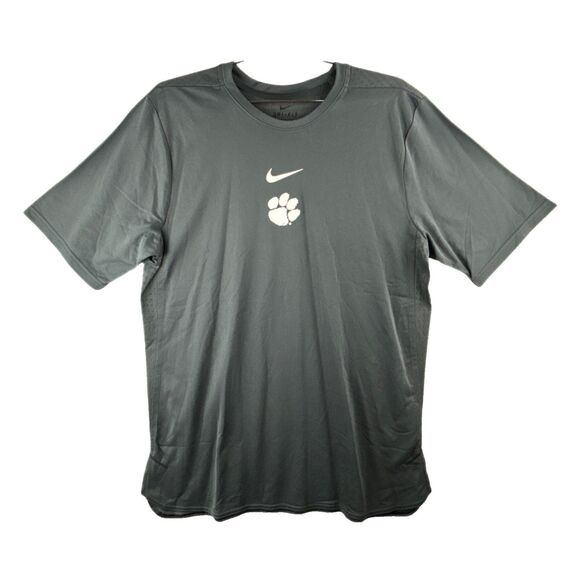 NEW Nike Mens Clemson Tigers Authentic Dry Short Sleeve Top Anthracite Medium - Picture 1 of 4